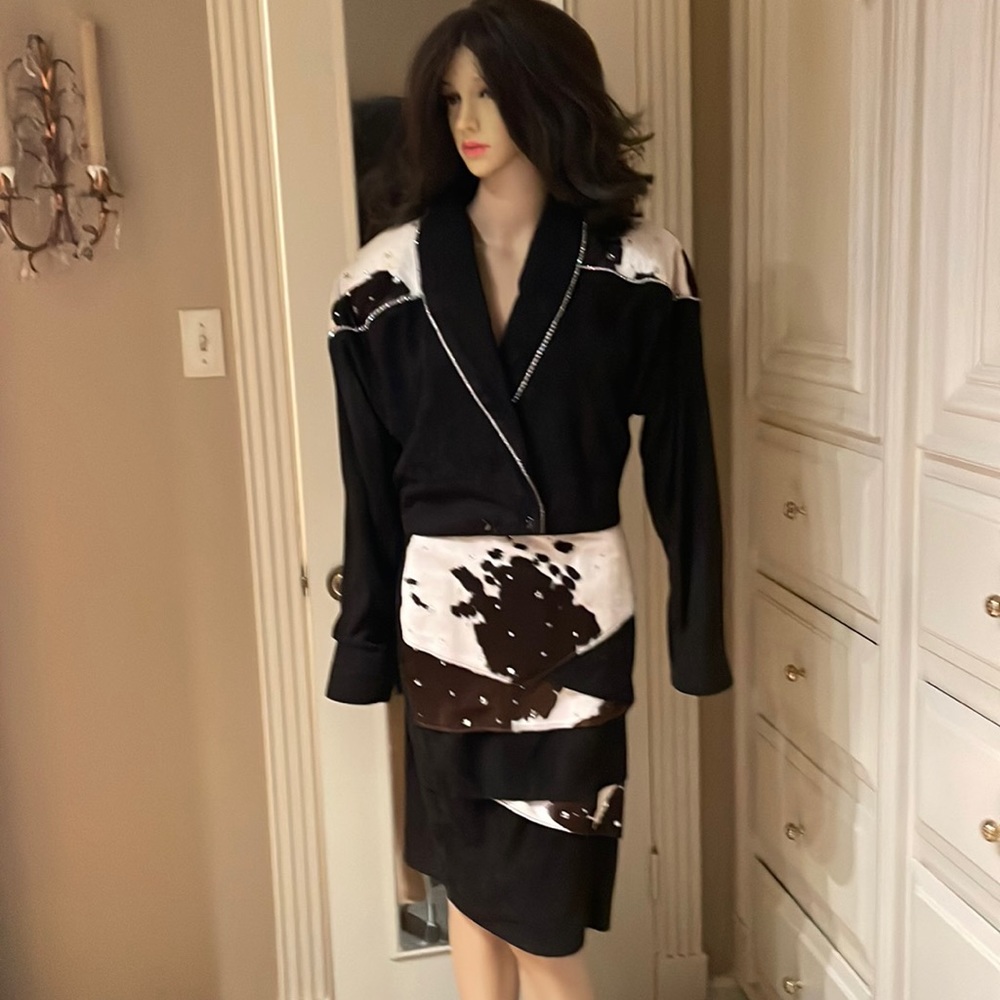 Vintage 80’s fabulous suede and leather suit